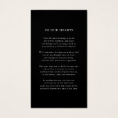 Black Funeral Sympathy Photo Memorial Prayer Card (裏面)