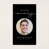 Black Funeral Sympathy Photo Memorial Prayer Card (正面)