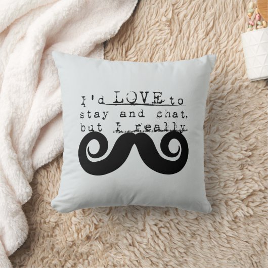 Black Funny Humor I Mustache クッション (ブランケット)