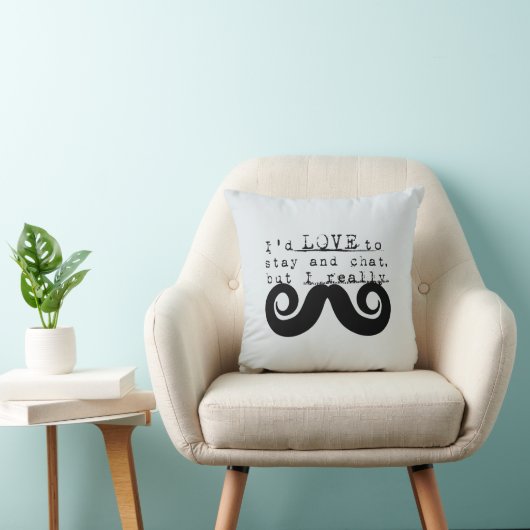 Black Funny Humor I Mustache クッション (椅子)