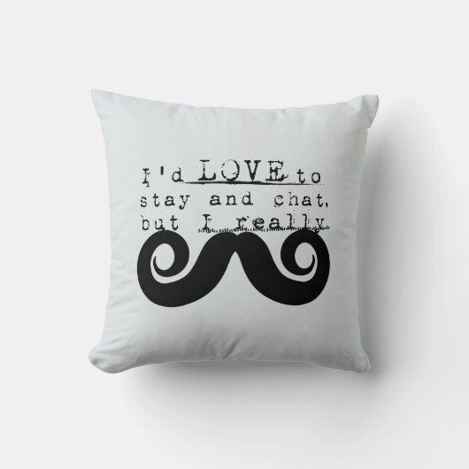 Black Funny Humor I Mustache クッション (正面)
