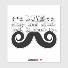 Black Funny Humor I Mustache シール