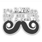 Black Funny Humor I Mustache シール (正面)