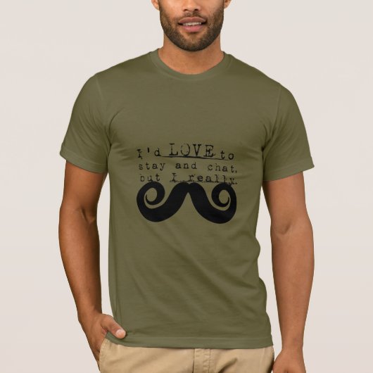 Black Funny Humor I Mustache Tシャツ (正面)