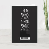 Black Funny Piano Player Cards Pianist Musician  カード (正面)