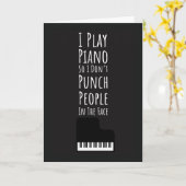 Black Funny Piano Player Cards Pianist Musician カード (黄色い花)