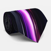 Black Futuristic Abstract Metallic Design ネクタイ (ロール)