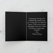 Black Gems White Rose and Pearls 60th Birthday カード (内部)