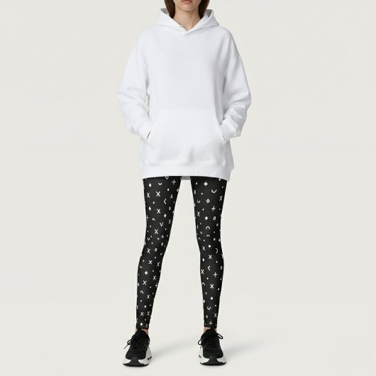 Black Geometric Pattern レギンス