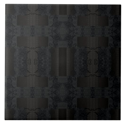 Black Geometric Pattern – Modern Minimalist Design タイル (正面)