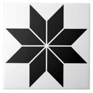 Black Geometric Star Vintage Ceramic Tile タイル