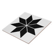 Black Geometric Star Vintage Ceramic Tile タイル (側面)