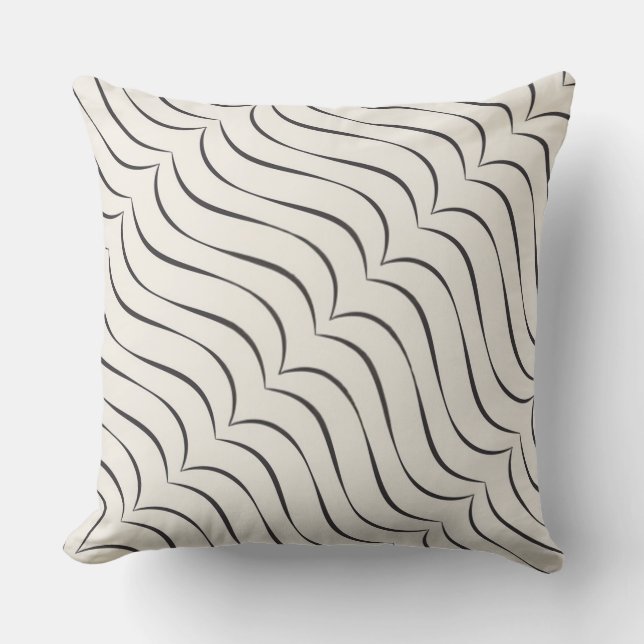 Black Geometric Throw Pillow アウトドアクッション (正面)