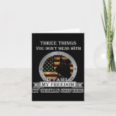 Black German Shepherd American Flag Three Things Y カード (正面)