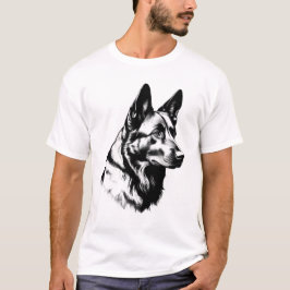 Black German Shepherd Dog Portrait Tee Tシャツ