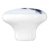 Black German Shepherd in snow Duvet Cover セラミックノブ (側面)