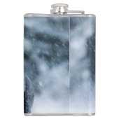 Black German Shepherd in snow Duvet Cover フラスク (裏面)