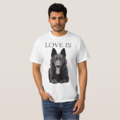 Black German Shepherd Shepard T Dog Mom Dad Love Tシャツ (正面フル)