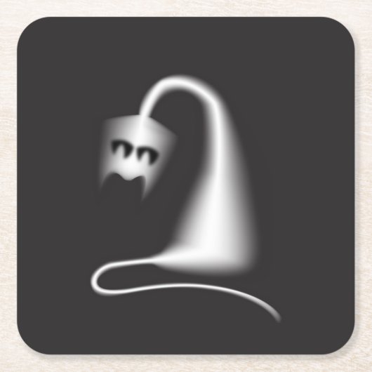 Black ghost cat スクエアペーパーコースター (正面)