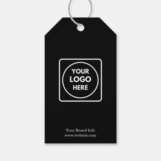 Black Gift Bag | Custom Corporate Logo Small Bag ギフトタグ (正面)
