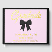Black Gingham Bow Graduation Party ゲストブック (正面)