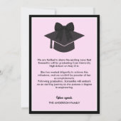 Black Gingham Bow Photo Graduation 案内状 (裏面)