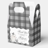 Black Gingham Cute Boo Ghost Birthday Favors Gable フェイバーボックス (オープン)