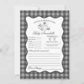 Black Gingham Cute Ghost Advice for Baby Card 招待状 (正面)