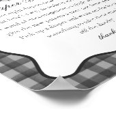 Black Gingham Cute Ghost Diaper Thoughts Sign ポスター (角)