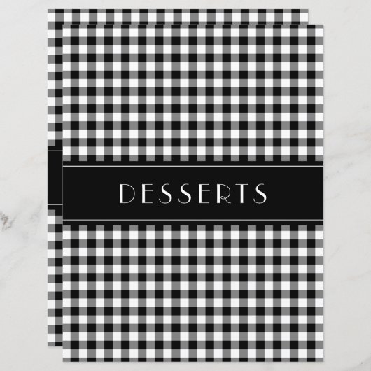 Black Gingham Farmhouse Family Recipe Organizers (正面/裏面)