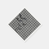 Black Gingham Little Boo Ghost Birthday Dessert スタンダードカクテルナプキン (角)