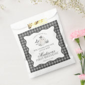 Black Gingham Little Boo Ghost Birthday Dessert フェイバーバッグ (封をした状態)