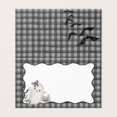 Black Gingham Little Boo Ghost Party Folded Card (外部フラット)