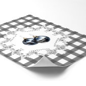 Black Gingham Ornament Christmas Wall Art ポスター (角)