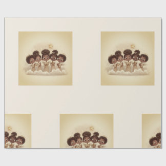 Black Girl Angel Christmas Choir Wrapping Paper 2 ラッピングペーパー