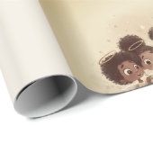 Black Girl Angel Christmas Choir Wrapping Paper 2 ラッピングペーパー (ロールコーナー)