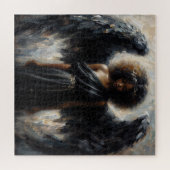 Black Girl Angel With Dark Wings ジグソーパズル (横)