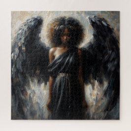 Black Girl Angel With Dark Wings ジグソーパズル