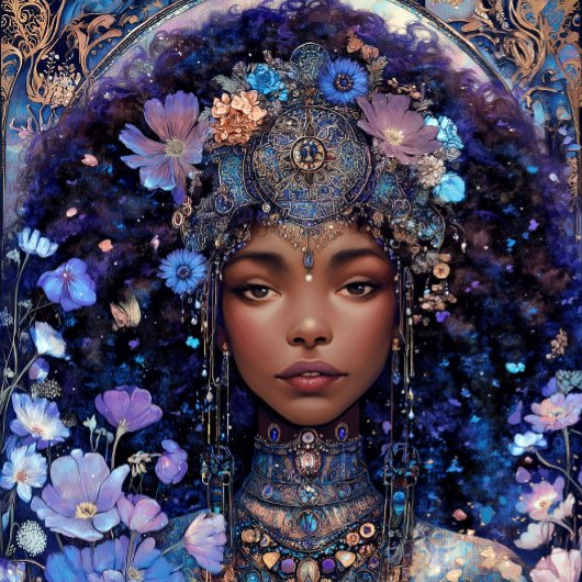 Black Girl Black Queen Fantasy Art Goddess ポスター
