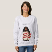 Black Girl Candy Cane RedStripes Sweater Christmas スウェットシャツ (正面フル)