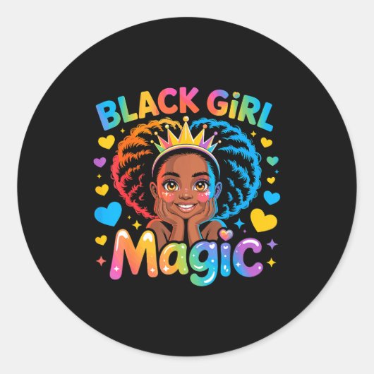 Black Girl Magic African Girl Hbcu  ラウンドシール (正面)