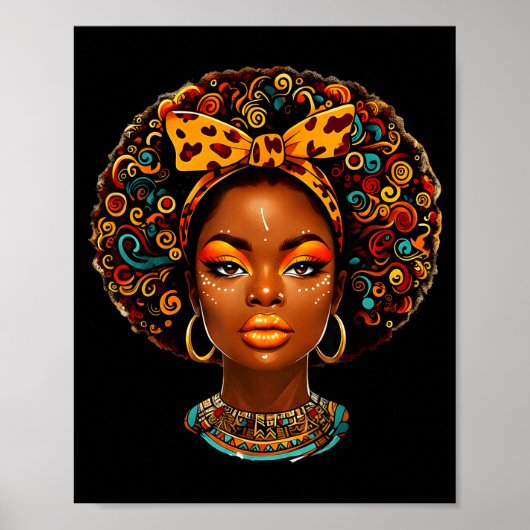 Black Girl Magic Afro Melanin Queen African Americ ポスター (正面)