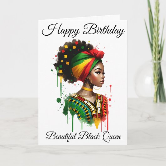 Black Girl Magic Birthday Sista Melanin Woman カード (正面)