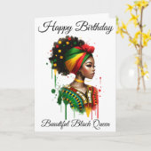 Black Girl Magic Birthday Sista Melanin Woman カード (黄色い花)