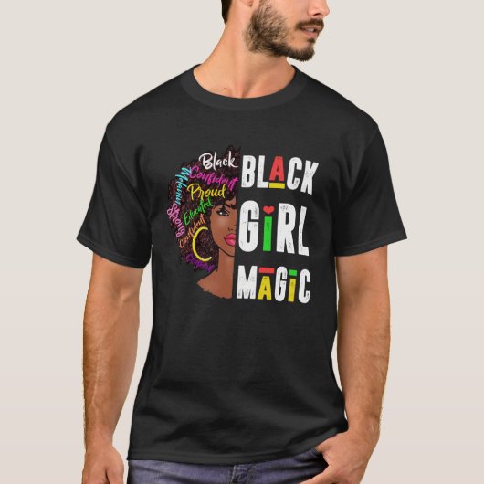 Black Girl Magic Black History Month Panthers Tシャツ (正面)