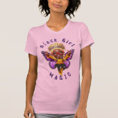 Black Girl Magic Butterfly Fairy Pink T-Shirt Tシャツ (正面)