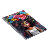Black girl magic melanin brown skin girls flowers ノートブック (右側)