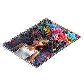 Black girl magic melanin brown skin girls flowers ノートブック (左側)