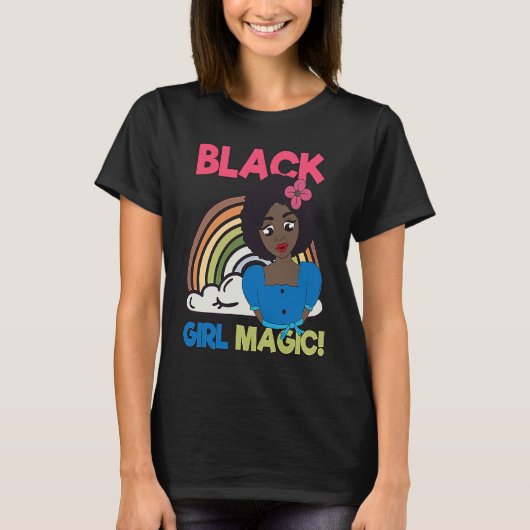 Black Girl Magic Melanin Pride African Afro Queen  Tシャツ (正面)