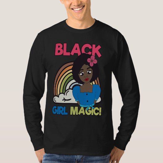 Black Girl Magic Melanin Pride African Afro Queen  Tシャツ (正面)